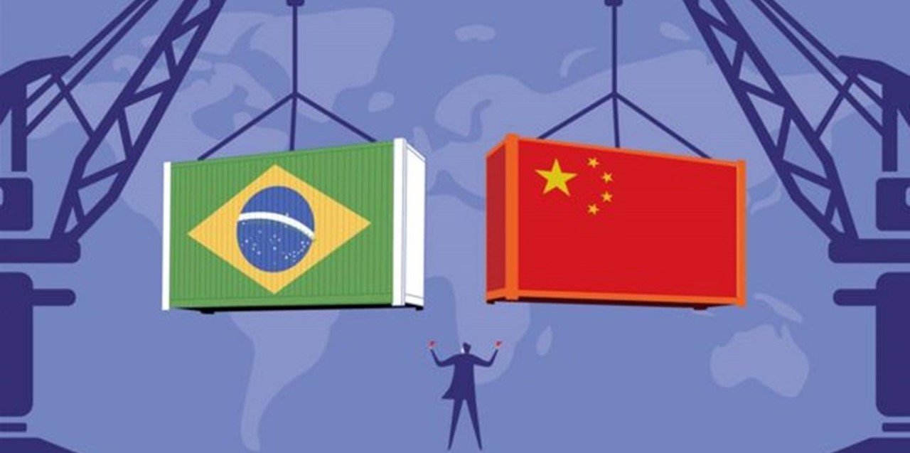 Contêineres ilustram o comércio entre Brasil e China